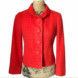 Banana Republic Orange Tweed Blazer 4 Button Coat